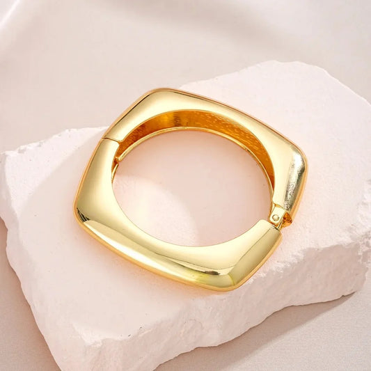Alpi Geometric Square Gold Cuff Bracelet | Anti Tarnish Bracelet